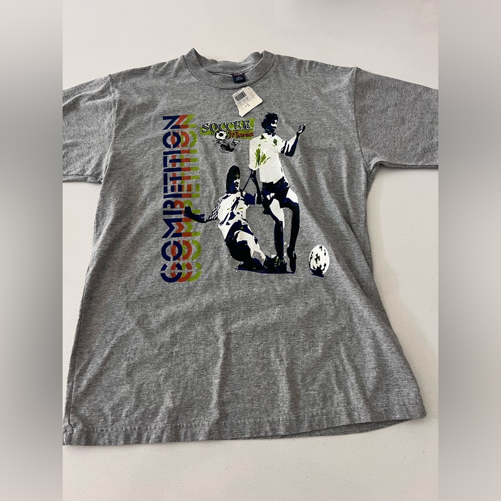 Class club soccer mania competition T-shirt Gray‎ Mens large new tag